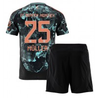 Echipament fotbal Bayern Munich Thomas Muller #25 Tricou Deplasare 2024-25 pentru copii maneca scurta (+ Pantaloni scurti)